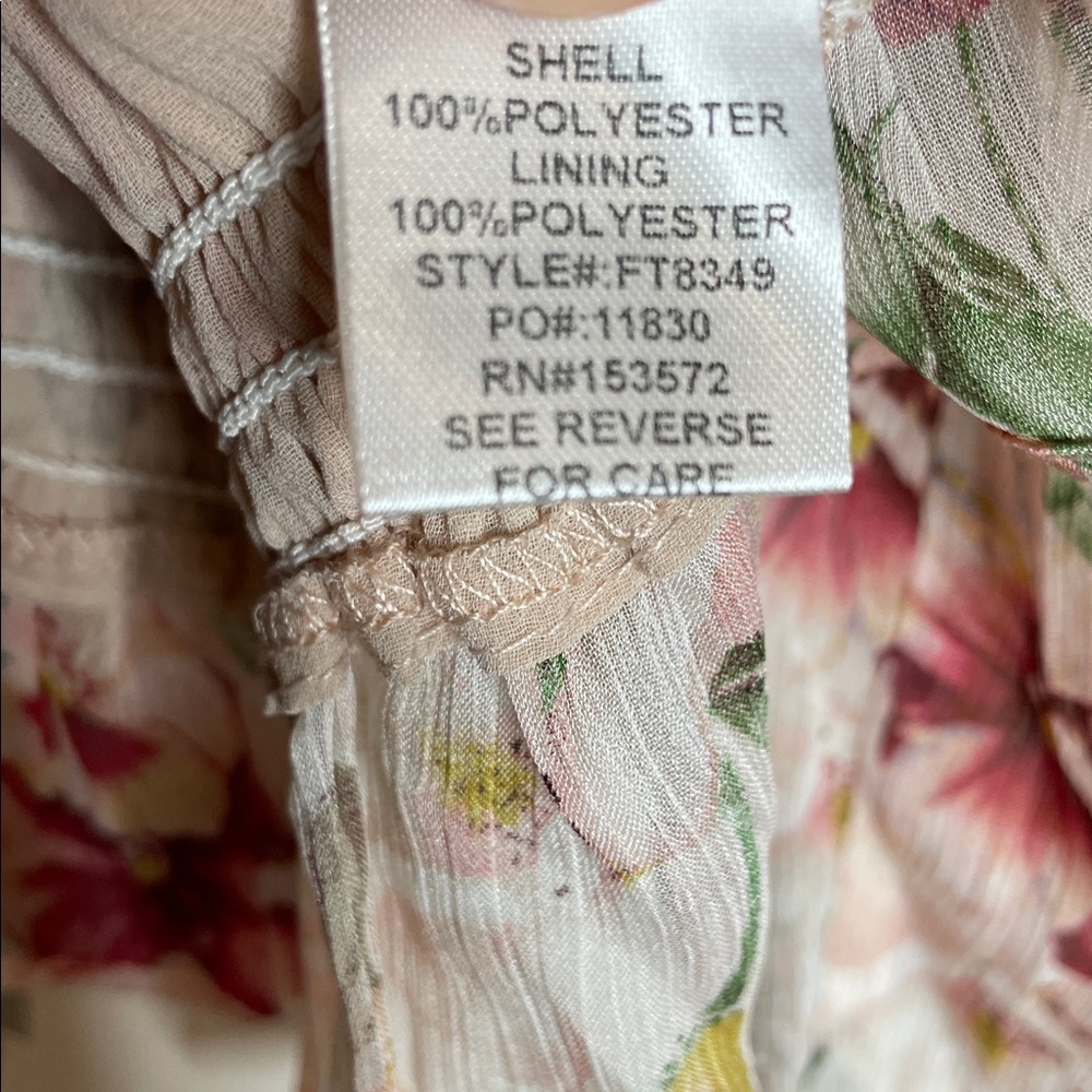 Bohme | Women’s Floral Sheer Puff Sleeve Off Shoulder Top Size Medium NWT - Picture 5 of 6
